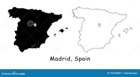 Madrid Spain Detailed Country Map With Location Pin On Capital City