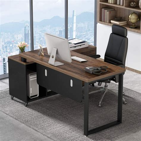 Tribesigns 55 Inch Large Executive Office Desk L Shaped Computer Desk