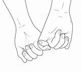 Holding Hands Outline Hand Vector Illustration Together Female Finger Male Person Drawing Clip Doodles Drawn Illustrations Supporting Concept Couple Drawings sketch template