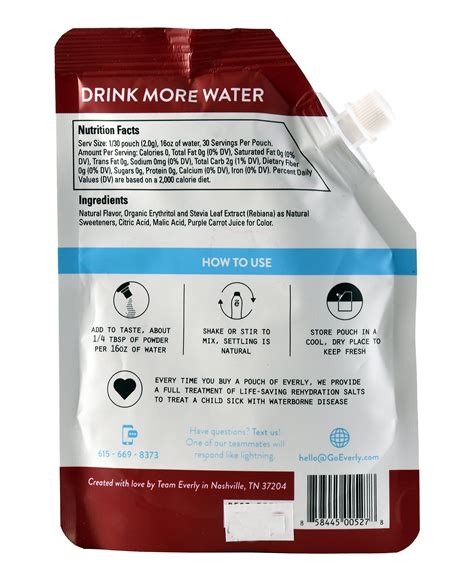 Everly Hydration Affordable Sugar Free Low Calorie Natural Mix Powder