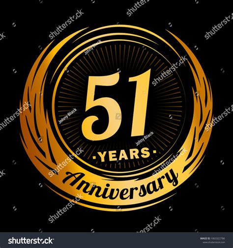 51 Years Anniversary Anniversary Logo Design Royalty Free Stock