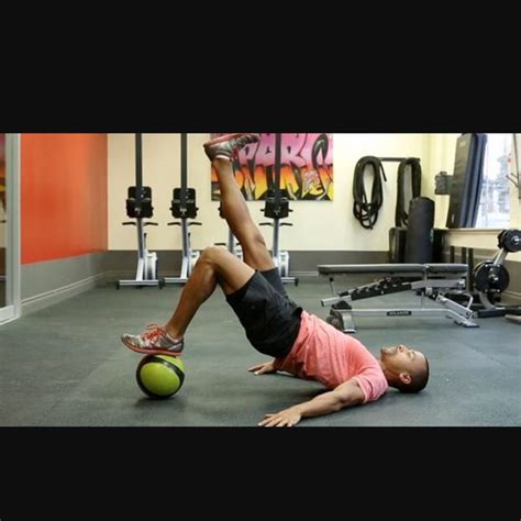 Hip Raises On Medicine Ball Left Leg Exercise How To Workout