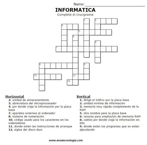 Juegos Vocabulario De Informatica Para Imprimir