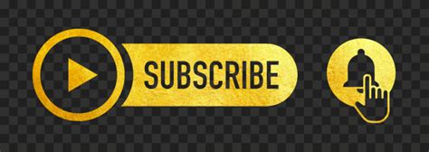 Hd Youtube Gold Subscribe Button Logo Png Citypng