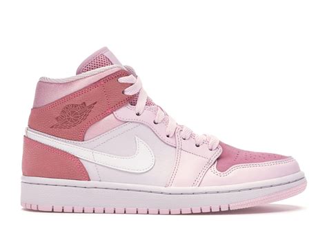 jordan 1 mid digital pink w in 2021 jordan shoes girls pink jordans hype shoes