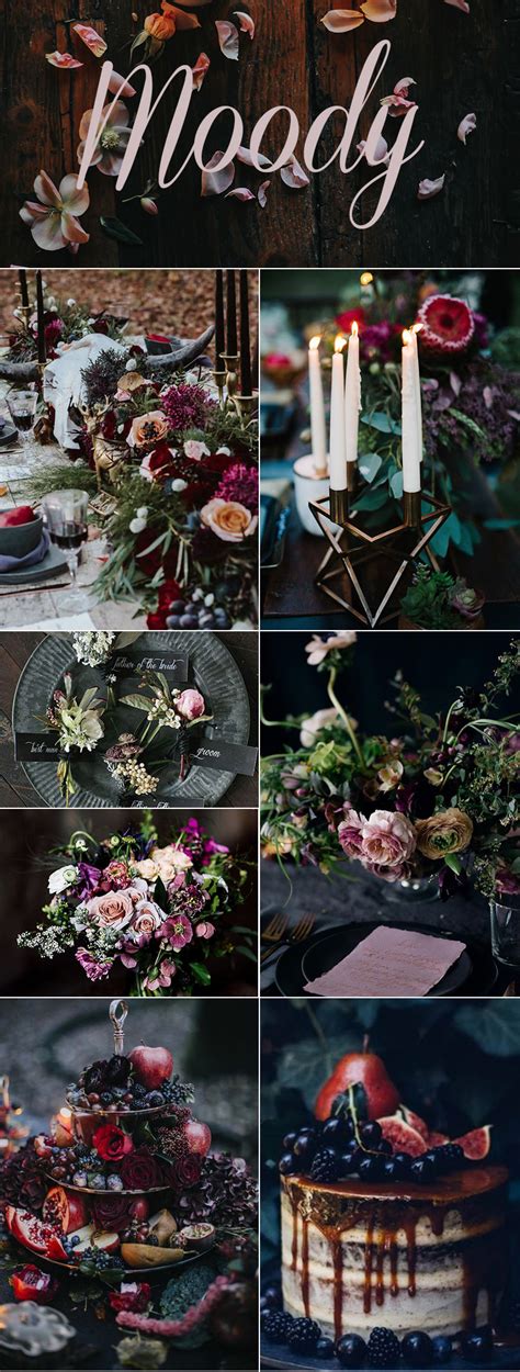 8 Chic Moody Wedding Color Palettes That Celebrate The Season Wednova