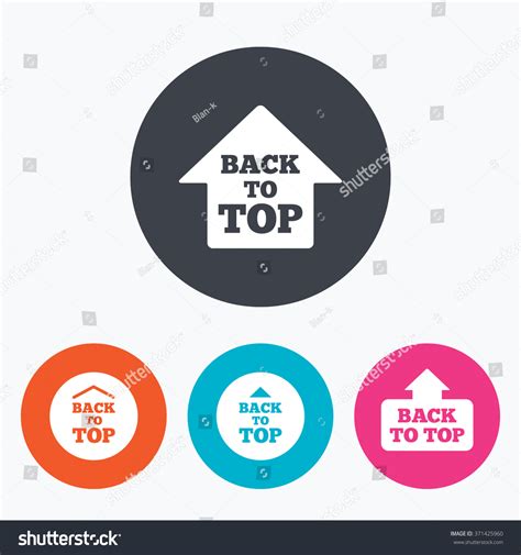 Back Top Icons Scroll Arrow Sign Stock Vector Royalty Free 371425960