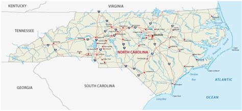 American Map North Carolina State Road Atlas Map Of World