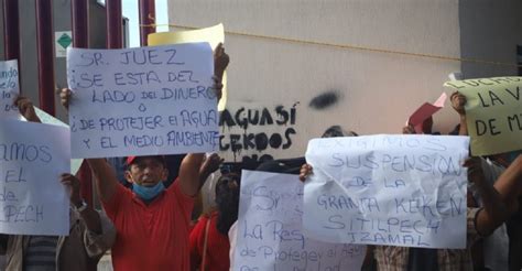 Pobladores De Sitilpech Se Manifiestan Afuera Del Poder Judicial En