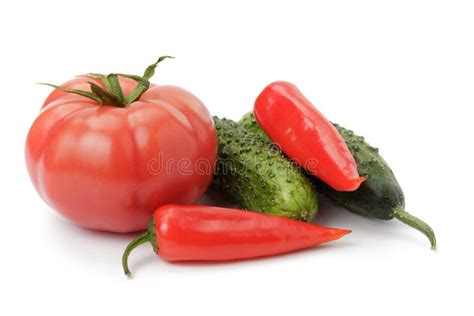 Vegetables Mix With Tomatoes Pepper And Cucumbers Stock Photo Image