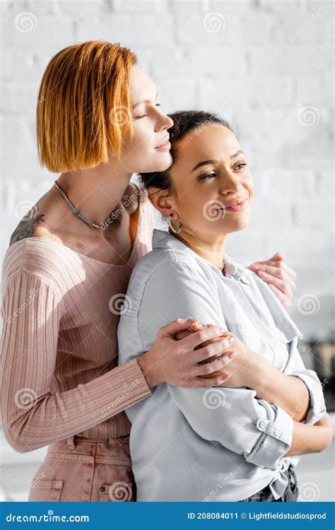 Young Beautiful Lesbian Couple Together In Stock Image Image Of Multicultural Redhead 208084011