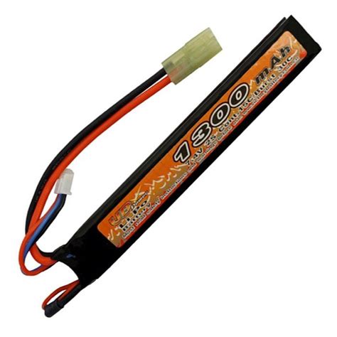 Lipo batteries hold much more charge and they last a lot longer compared to nimh batteries. 7.4V 1300mAh LiPo Airsoft Mini Battery | Gorilla Surplus
