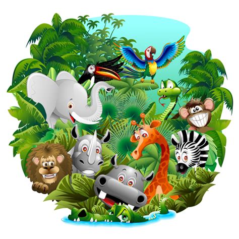 Cute Wild Animals Cartoon Styles Vector Free Download
