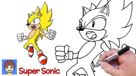 How To Draw Super Sonic Como Dibujar A Dark Sonic The Hedgehog Cute