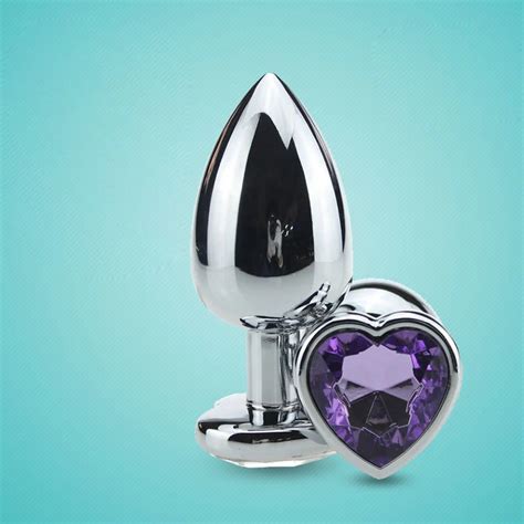Intimate Smooth Touch Metal Anal Plug Heart Crystal Jewelry Butt Plug With Rhinestone Small