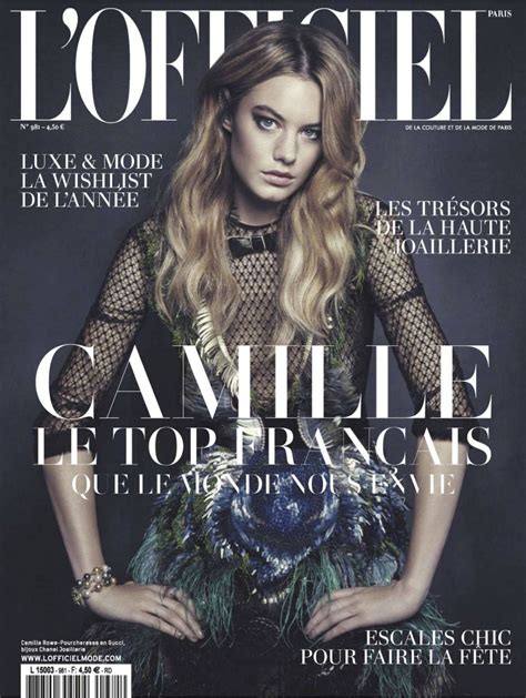 CAMILLE ROWE in L'Officiel Paris Magazine, January 2014 Issue - HawtCelebs