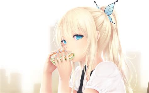 Wallpaper Kashiwazaki Sena Girl Anime Face Sandwich