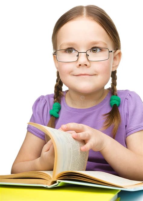 Little Girl Is Reading A Book Stock Image Image Of Girl Childhood