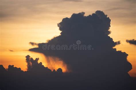Giant Dark Cloud Storm Clouds At Sunset Before Rain Abstract Weather
