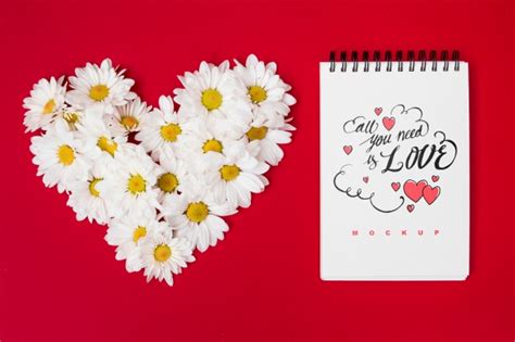 Easily add any graphics and change colors with the. Spiral notebook mockup for valentine PSD file | Free Download