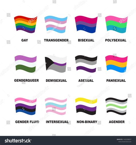 Lgbt Flags Set Gay Pride Symbols Stock Vector Royalty Free