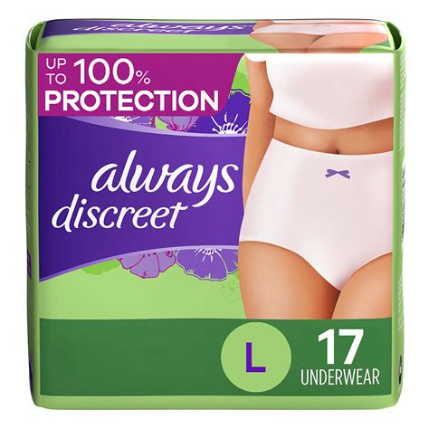 Always Discreet Adult Incontinence Underwear For Women Maximum Absorbency L 17 Ct
