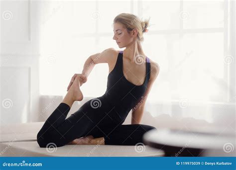 Slim Woman Stretching Stock Image Image Of Beauty Figure 119975039