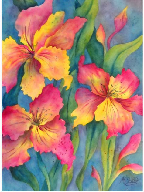Check spelling or type a new query. Vibrant watercolor lilies | Flower art, Flower painting ...