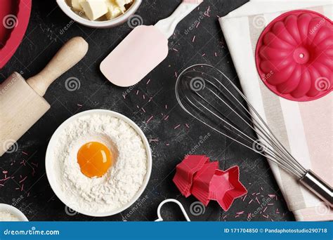 Baking Utensils And Ingredients Colorful Silicone Cooking Utensils