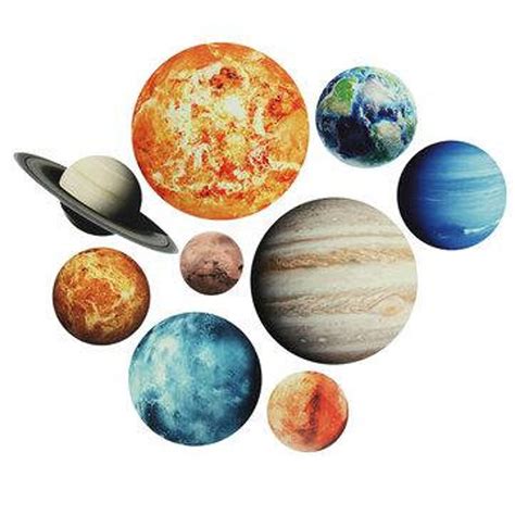 9pcsset Planet Stickers Solar System Planets Wall Stickers Etsy