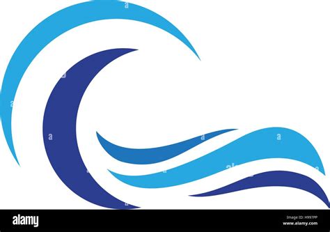 Vector Logo Con Sol Amarillo Y Azul De Las Olas Del Mar Logotipo