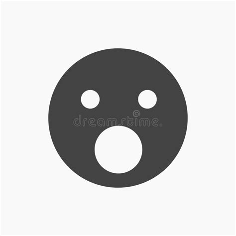 Black Surprised Terrified Face Icon Stock Vector Illustration Of