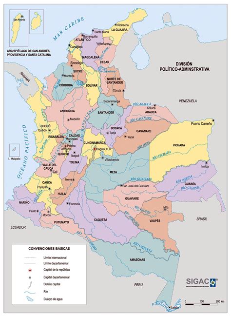Large Detailed Political And Administrative Map Of Colombia Colombia