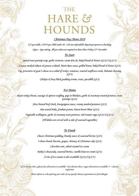 Menu At Hare And Hounds Pub And Bar Todmorden Burnley Rd
