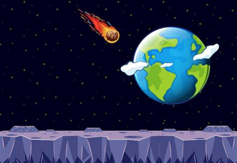Meteorito Cayendo A La Tierra Dibujo Meteorito 2020