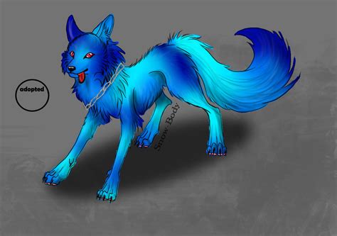 Blue Fire Wolf By Verycheapadoptables On Deviantart