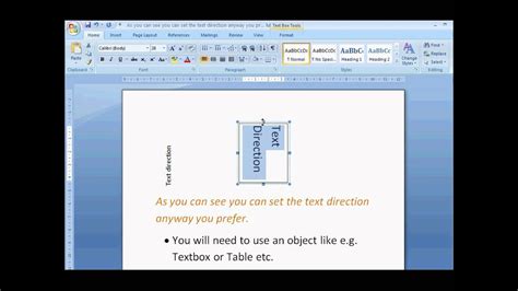 The placeholders are replaced by the according page number automatically while converting the file to pdf. Change Text Direction in Word 2007/2010 - YouTube