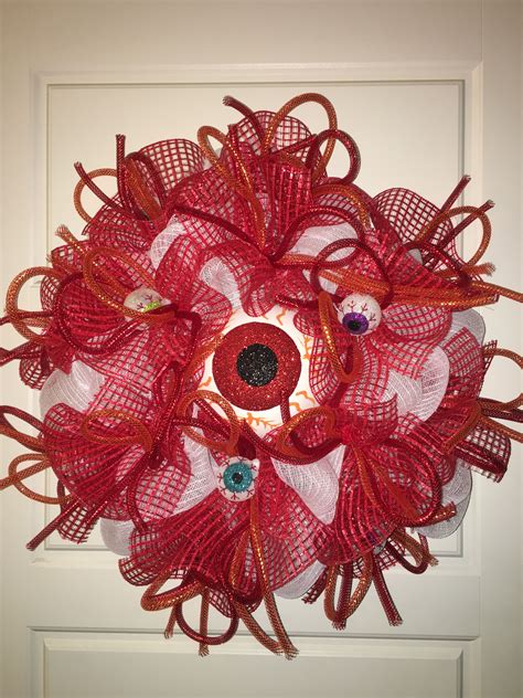 Eyeball Deco Mesh Halloween Wreath Halloween Mesh Wreaths Handmade