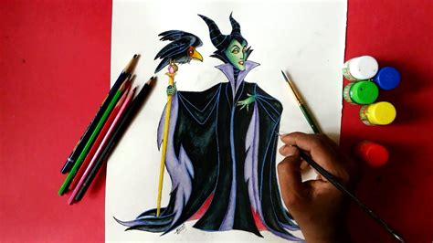 How to draw an evil villian. how to draw Disney's maleficent - YouTube