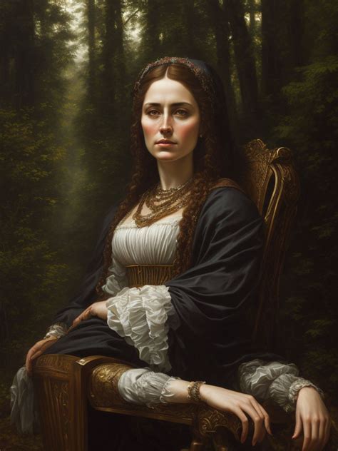 Mikeelf Oil Painting Renaissance Style Portrait Of A Woman Sitting In