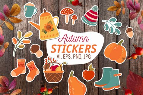 Autumn Stickers By Helgakov Thehungryjpeg