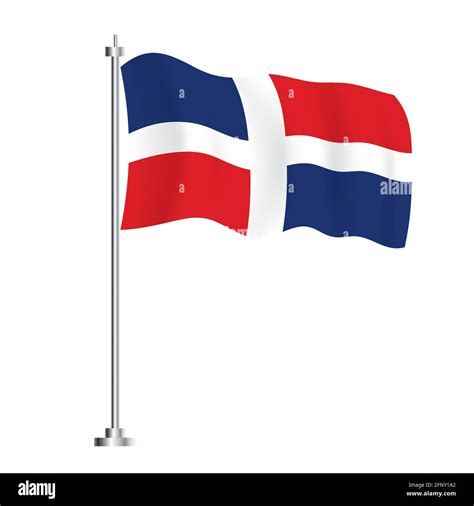 República Dominicana Bandera Bandera De Onda Aislada De República
