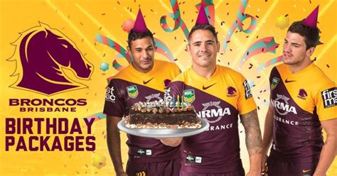 The official colors of the brisbane broncos team are maroon and gold. Birthday party Packages - NRL Brisbane Broncos | Rugby ...