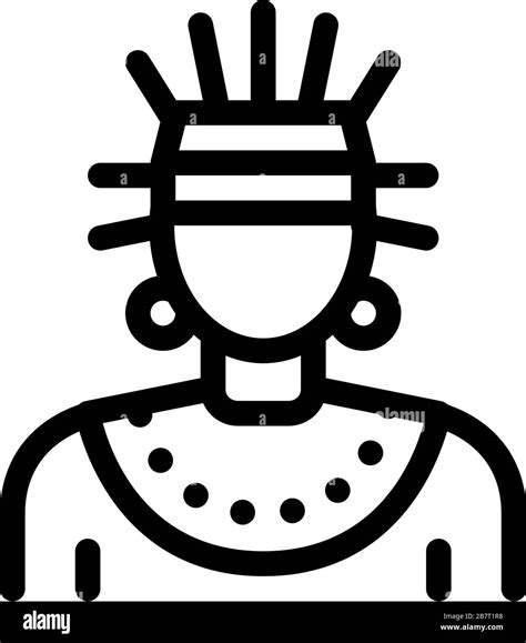 Aztec Shaman Icon Vector Outline Illustration Stock Vector Image And Art