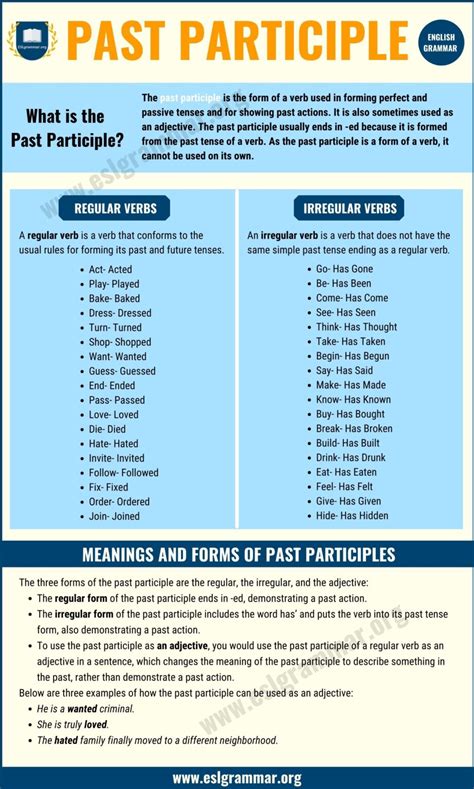 Past Participle Meanings And Different Forms Of Past Participles