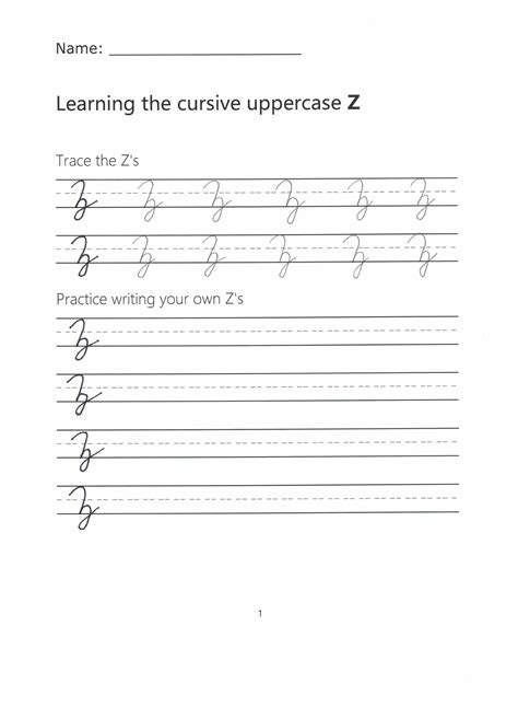 Cursive Z How To Write A Capital Z In Cursive