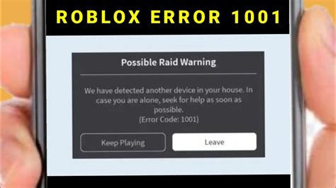 Roblox Error Code 1001 Possible Raid Warning We Have Detected Another Device Roblox Error Code
