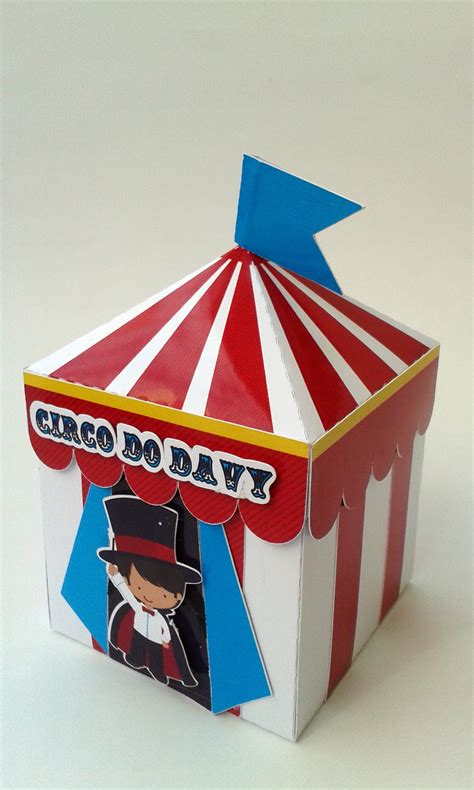 caixa tenda circo personalizados feitos com arte elo7