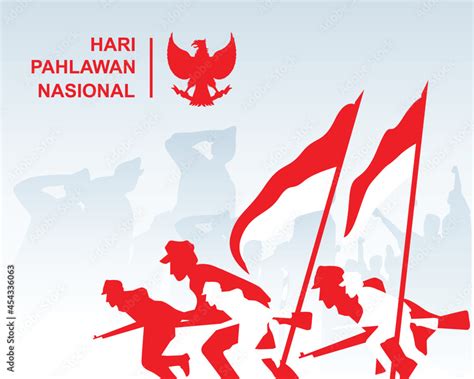 Vector Illustration Hari Pahlawan Nasional Translation Indonesian