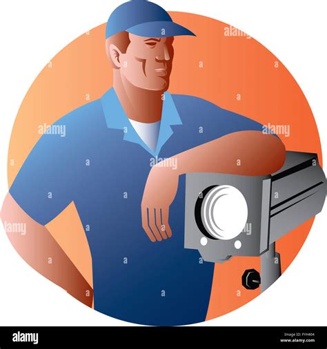 Film Lighting Crew With Spotlight Stock Photo Alamy